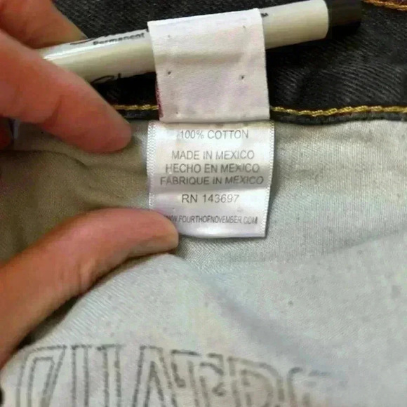 Fourth of November Jeans NWT Men’s 34 x 34 Jeans Black Stonewashed Distressed - Picture 13 of 16